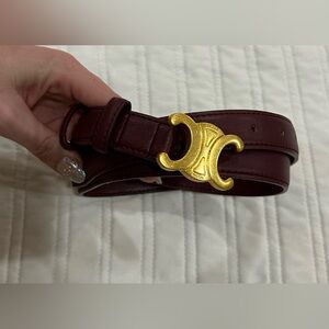 Celine Brown/Maroon 1 Inch Belt Size 24.5” - 33.5” NEW